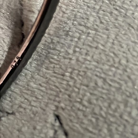 Black Spinel 925 Sterling Silver w/ Black Rhodium Plate Hoop Earrings - Picture 4 of 7